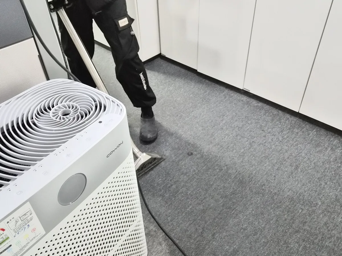 청도군 운문면 사업장 로비·복도 카페트 바닥 위생청소 사례 - 행진크린